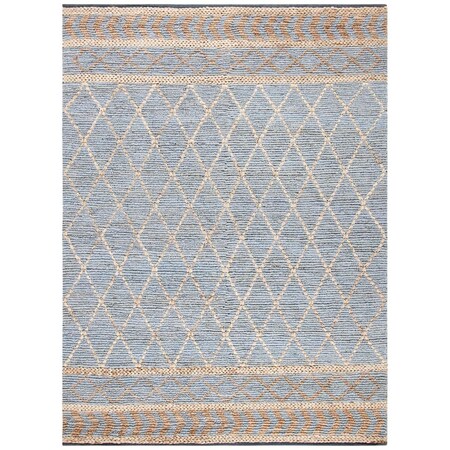 Safavieh 9 x 12 ft. Natural Fiber Hand Woven Rectanglar Rug - Natural & Blue NF955N-9